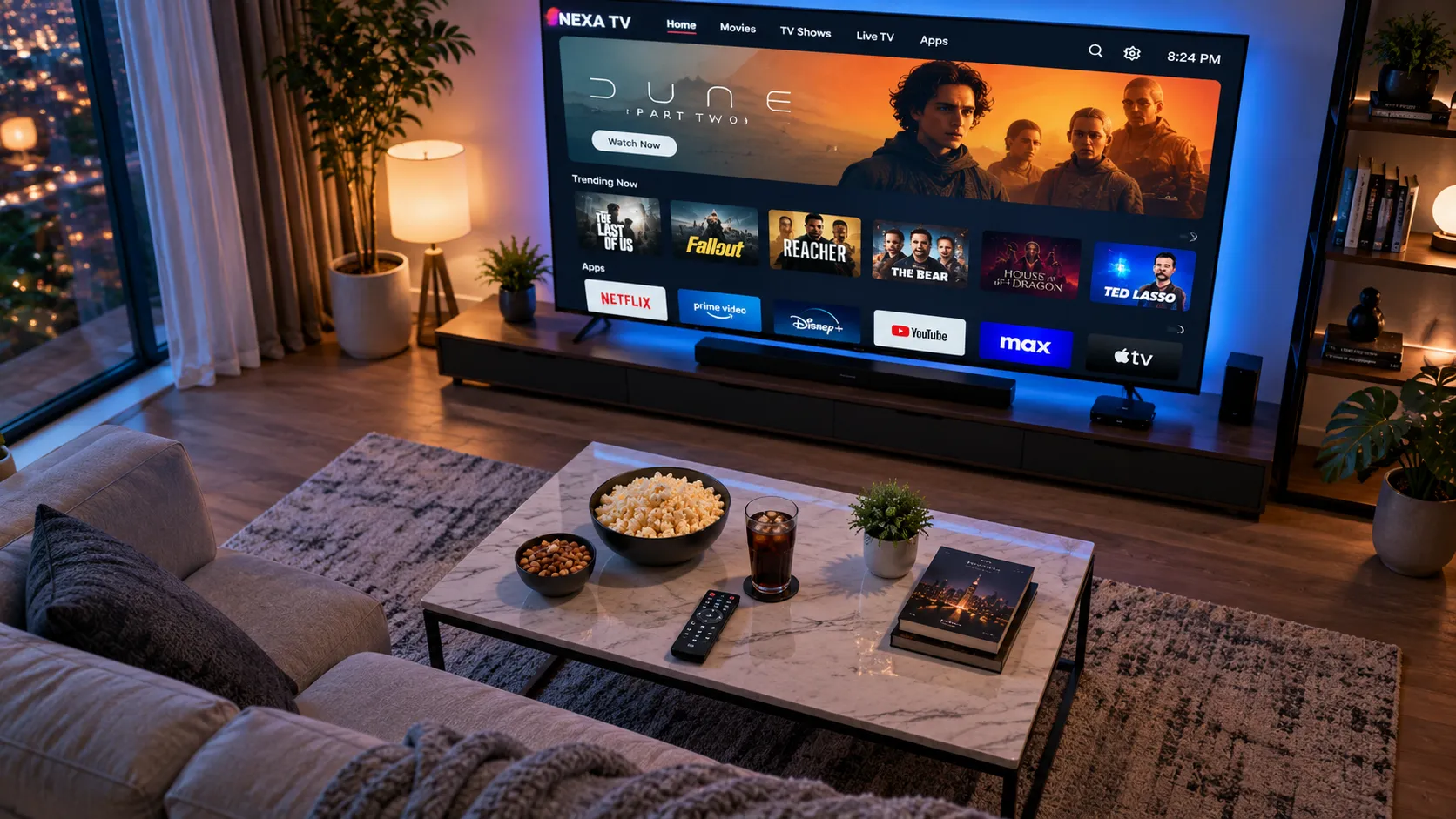 IPTV electronic programme guide EPG showing a wide variety of live TV channels and schedule information